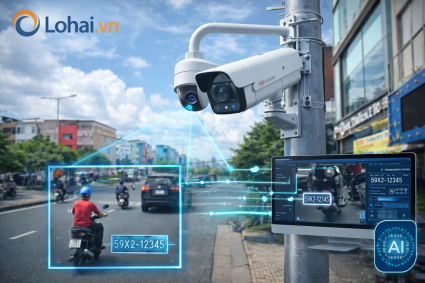 Lohai.vn tài trợ hệ thống camera AI nhận dạng biển số cho Công an phường Phú Thọ Hòa